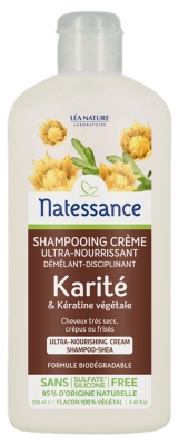 Natessance Shampoing Crème Karité et Kératine Végétale 250 ml