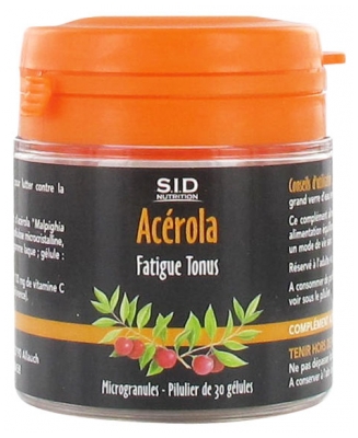 S.I.D Nutrition Fatigue Tonus Acérola 30 Gélules