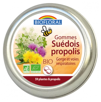 Biofloral Organic Swedish Gums Propolis Throat and Respiratory Tract 45 g