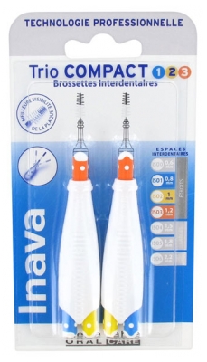 Inava Trio Compact 6 Interdental Brushes - Size: ISO1/2/3 0,8 to 1,2mm
