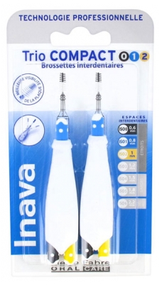 Inava Trio Compact 6 Interdental Brushes - Size: ISO0/1/2 0,6 to 1mm