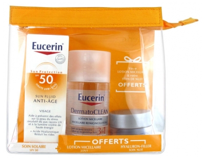 Eucerin Sun Protection Anti-Aging Sun Fluid SPF50 50ml + Free Micellar Lotion + Night Cream