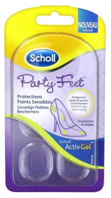 Scholl Party Feet Sensitives Points Protections 6 Small Cushions