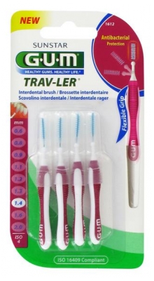 GUM Proxabrush Trav-ler 4 Interdental Brushes - Model: 1612: 1,4 mm