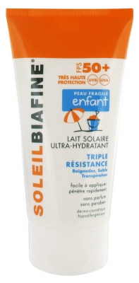 SoleilBiafine Lait Solaire SPF50+ Ultra-Hydratant Peau Fragile Enfant 150 ml