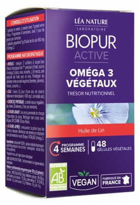 Biopur Active Oméga 3 Végétaux 48 Gélules Végétales