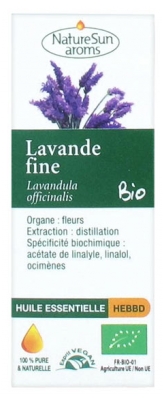 NatureSun Aroms Aceite Esencial Lavanda Fina (Lavandula Officinalis) Orgánico 10 ml