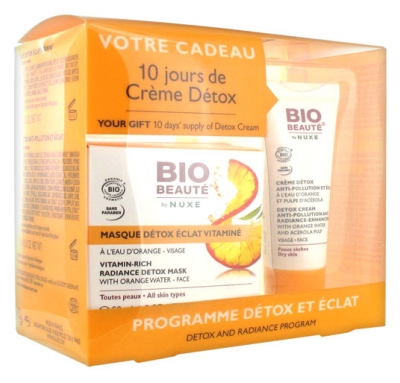 Bio Beauté Masque Détox Vitaminé 50 ml + Crème Détox Anti-Pollution et Éclat 15 ml