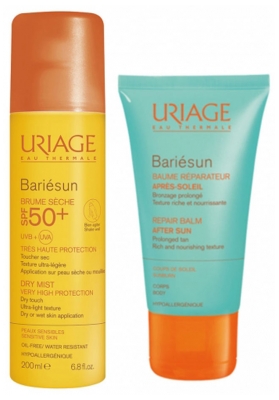 Uriage Bariésun Dry Mist SPF50+ 200ml + Uriage Bariésun After-Sun Repair Balm 150ml Free