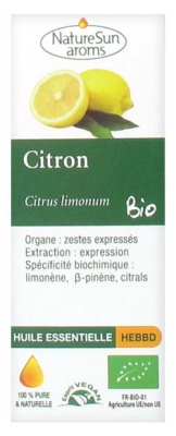 NatureSun Aromas Óleo Essencial Limão (Citrus limonum) Orgânico 10 ml