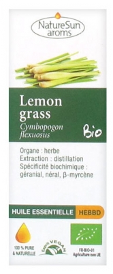 NatureSun Aroms Olejek Eteryczny z Trawy Cytrynowej (Cymbopogon Flexuosus) Organiczny 10 ml
