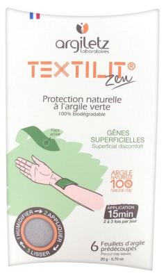 Argiletz Textilit Zen Protection Naturelle à l'Argile Verte 6 Feuillets