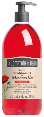 Le Comptoir du Bain Savon Traditionnel de Marseille Coquelicot 1 L