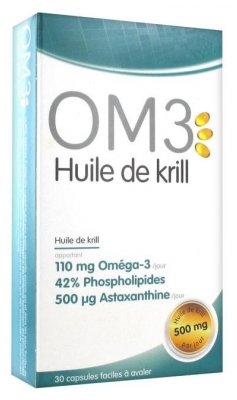 OM3 Krill Huile de Krill 500 mg 30 Capsules (à consommer de préférence avant fin 06/2020)