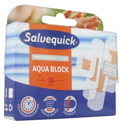 Salvequick Aqua Block 16 Pansements