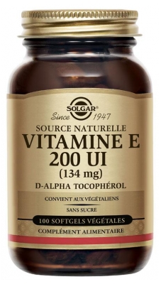 Solgar Vitamine E 200 UI (134 mg) 100 Gélules Végétales (à consommer de préférence avant fin 08/2020)