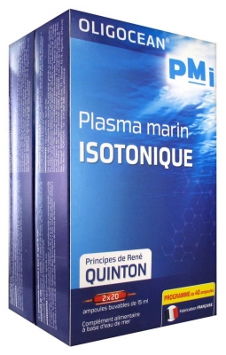 Oligocean Plasma Marin Isotonique Lot de 2 x 20 Ampoules (à consommer de préférence avant fin 07/2020)