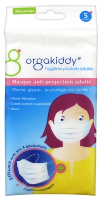 Orgakiddy Mask Anti-Projection Adult 5 Masks