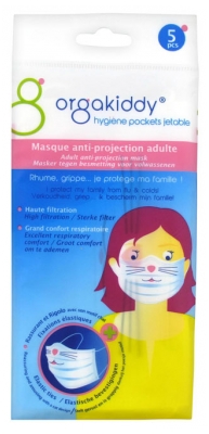 Orgakiddy Masque Anti-Projection Adulte 5 Masques Motif Chat