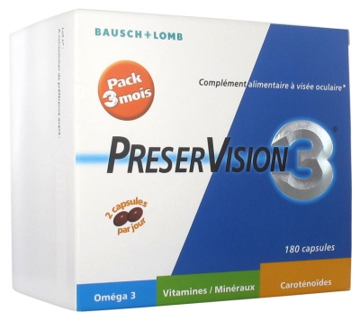 Bausch + Lomb PreserVision 3 Pack 3 Mois 180 Capsules