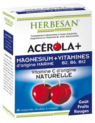 Herbesan Acérola + Magnésium + Vitamines 30 Comprimés