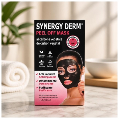 Masca Peel Off Synergy Derm Incarose cu Cărbune Vegetal 4 x 7 g
