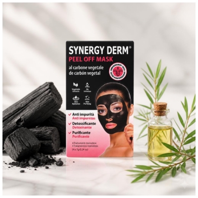 Masca Peel Off Synergy Derm Incarose cu Cărbune Vegetal 4 x 7 g