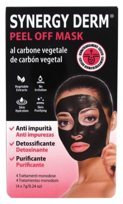 Masca Peel Off Synergy Derm Incarose cu Cărbune Vegetal 4 x 7 g