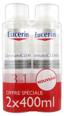 Eucerin DermatoCLEAN Lotion Micellaire 3 en 1 Lot de 2 x 400 ml