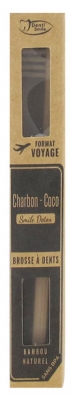 Denti Smile Charbon Coco Brosse à Dents Bambou Naturel Souple Format Voyage