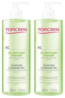 Topicrem AC Purifying Cleansing Gel 2 x 400ml
