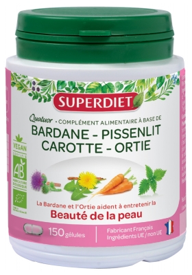 Super Diet Quatuor Bardane Beauté de la Peau Bio 150 Gélules