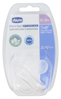 Chicco Physio Forma Soft Sucette Silicone 16-36 Mois - Couleur : Transparent