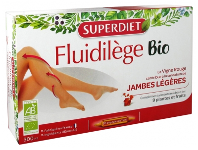 Super Diet Fluidilège Bio Jambes Légères 20 Ampoules