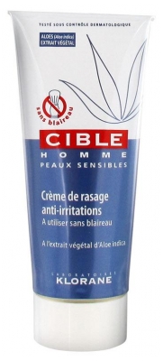 Cible Homme Crème de Rasage Anti-Irritations Sans Blaireau 100 ml