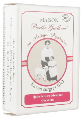 Maison Berthe Guilhem Organiczne Mydło Surgras Rose Hip Oil Geranium 100 g