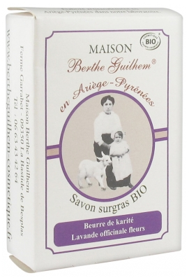 Maison Berthe Guilhem Organic Fatty Soap Shea Butter True Lavender Flowers 100 g