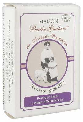 Maison Berthe Guilhem Savon Surgras Bio Beurre de Karité Lavande Officinale Fleurs 100 g