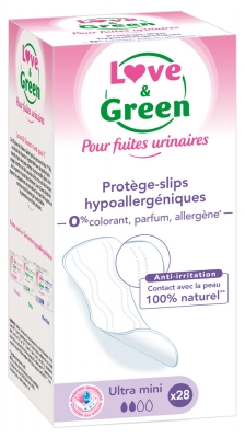 Love & Green Für Harnwegsaustritt Hypoallergener Ultra-Mini 28 Slipeinlagenschutz
