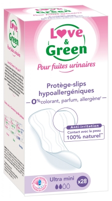 Love & Green pour Fuites Urinaires Protège-Slips Hypoallergéniques Ultra-Mini 28 Protège-Slips