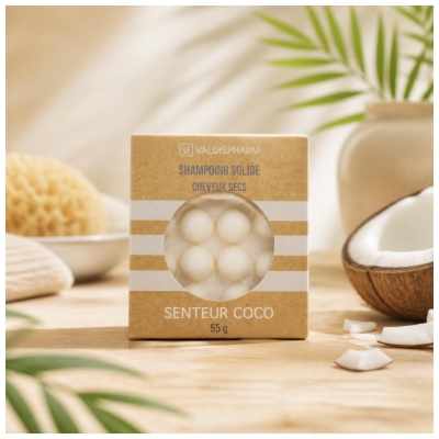 Valdispharm Solid Hair Shampoo Trockener Kokosnuss Duft 55 g