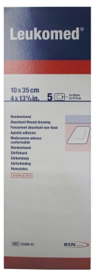 Essity Leukomed 5 Medicazioni Assorbenti non Tessute 10 x 35 cm