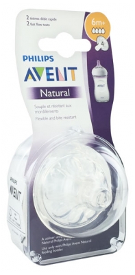 Avent Natural 2 Tétines à Débit Rapide 6 Mois et +