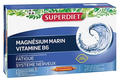 Superdiet Magnésium Marin + Vitamine B6 20 Ampoules