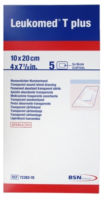 Essity Leukomed T Plus 5 Medicazioni Sterili Trasparenti Assorbenti 10 x 20 cm
