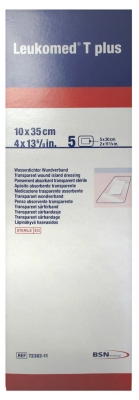 Essity Leukomed T Plus 5 Medicazioni Sterili Trasparenti Assorbenti 10 x 35 cm
