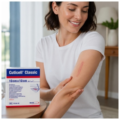 Comprese Essity Cuticell Classic 10 din Tifon Parafinat 10 cm x 10 cm