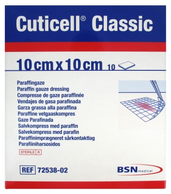 Comprese Essity Cuticell Classic 10 din Tifon Parafinat 10 cm x 10 cm