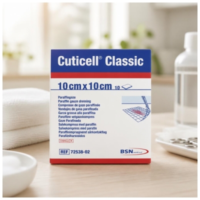 Essity Cuticell Classic 10 Gaziki Parafinowe 10 cm x 10 cm