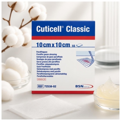 Essity Cuticell Classic 10 Gaziki Parafinowe 10 cm x 10 cm